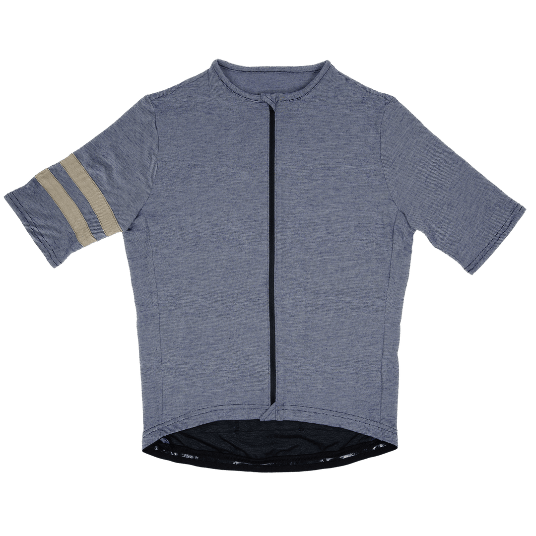 Summer Wool Short Sleeve Cycling Jersey - Steel Blue - Pinebury