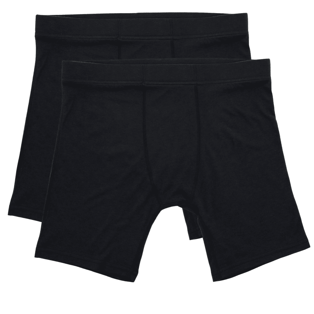 Merino Wool Boxer Briefs Two-Pack (Black) - Pinebury