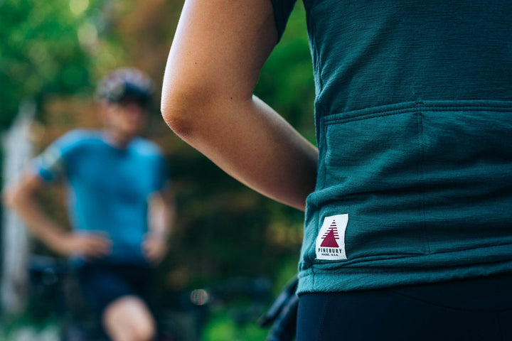 Summer Wool Short Sleeve Cycling Jersey - Silver Pine - Pinebury