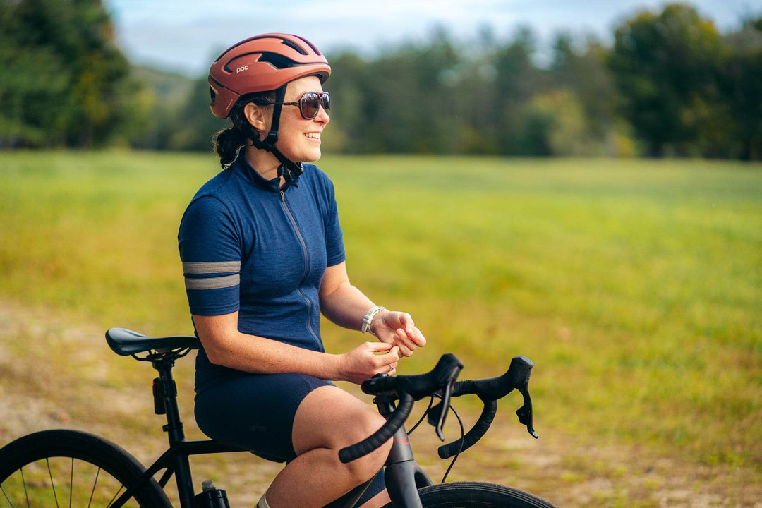 Every-Season Short Sleeve Merino Wool Cycling Jersey - Atlantic Blue - Pinebury