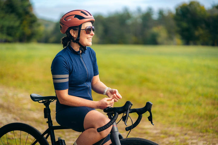 Every-Season Short Sleeve Merino Wool Cycling Jersey - Atlantic Blue - Pinebury