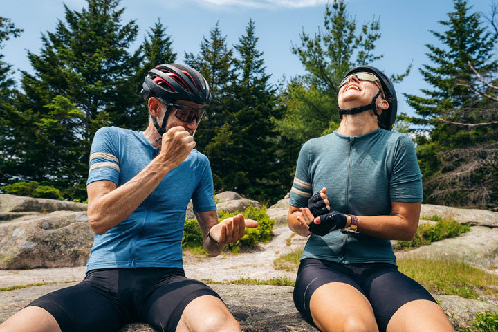 Summer Wool Short Sleeve Cycling Jersey - Faded Blue - Pinebury