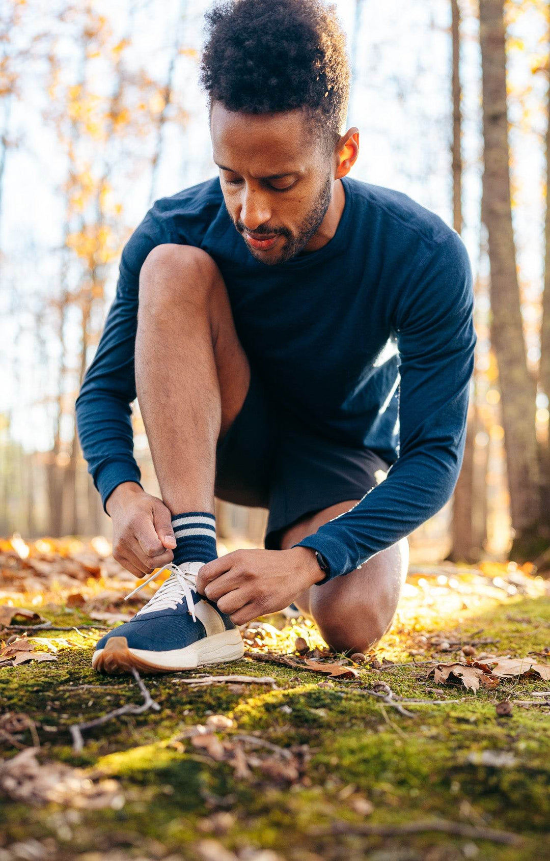 Every-Season Long Sleeve Merino Wool Tee - Atlantic Blue - Pinebury