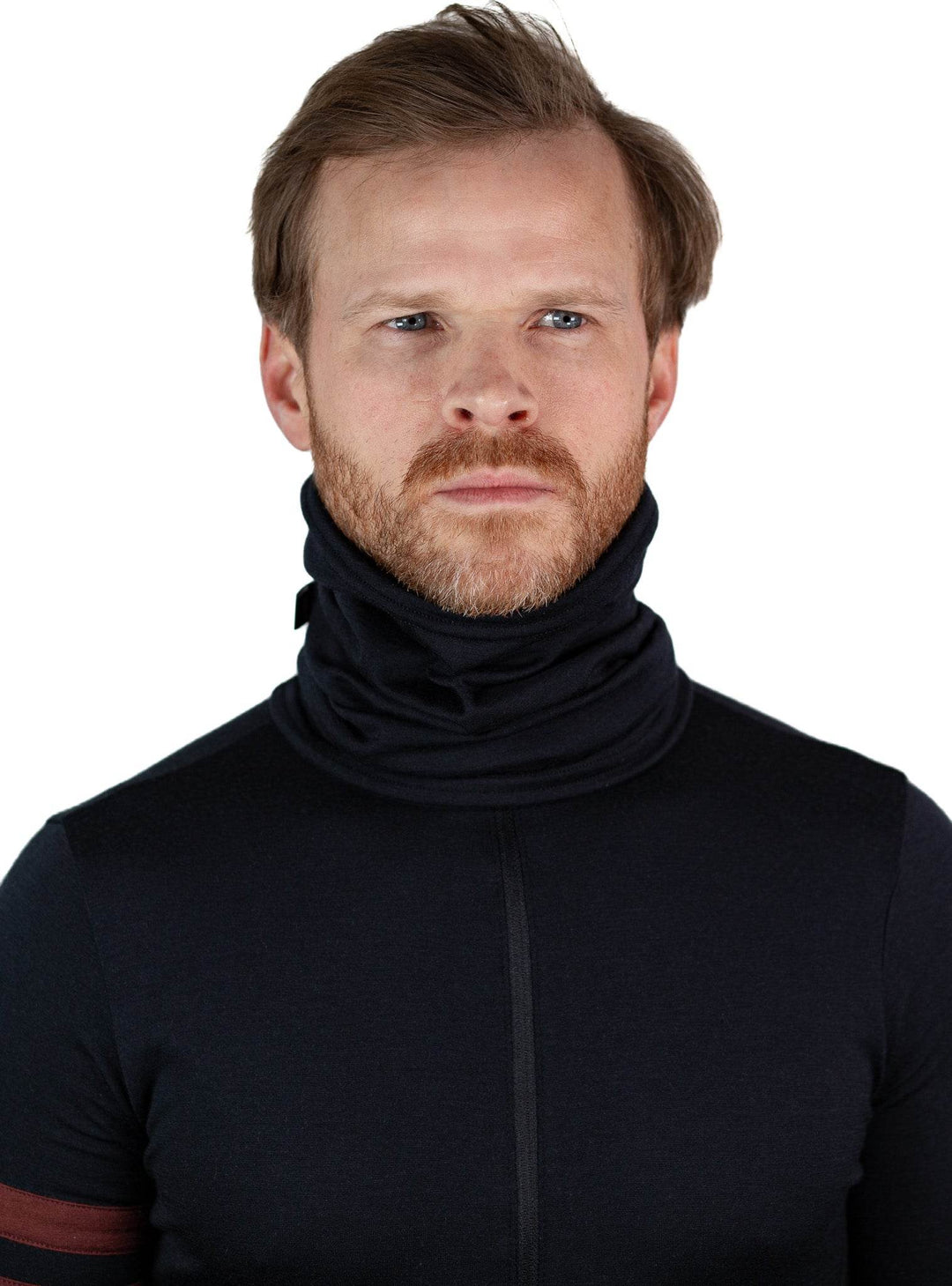 Lightweight Merino Wool Neck Warmer - Black - Pinebury
