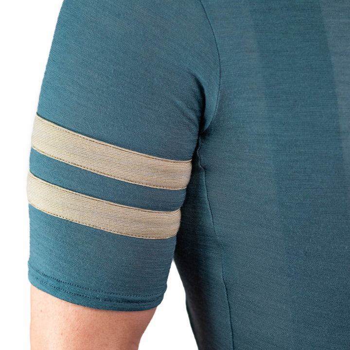 Summer Wool Short Sleeve Cycling Jersey - Silver Pine - Pinebury