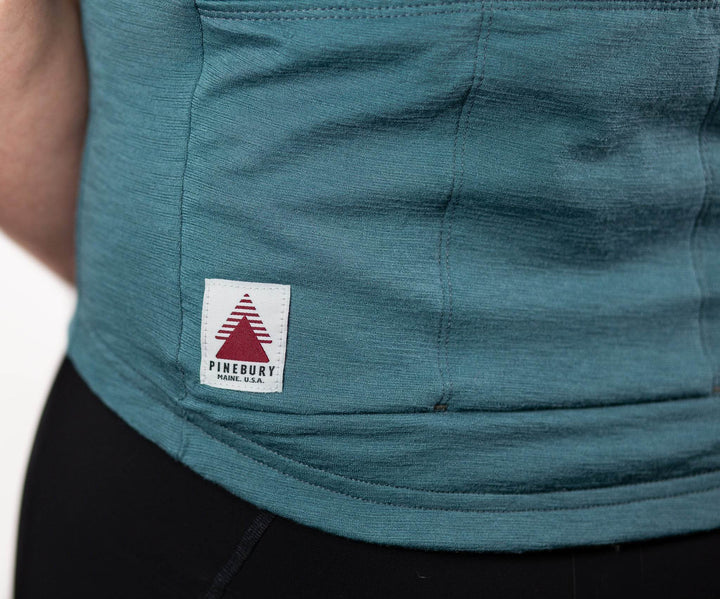 Summer Wool Short Sleeve Cycling Jersey - Silver Pine - Pinebury