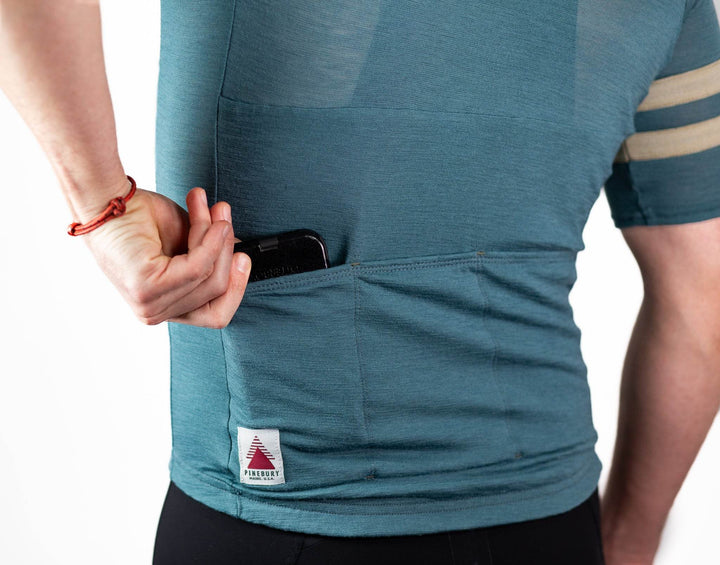 Summer Wool Short Sleeve Cycling Jersey - Silver Pine - Pinebury