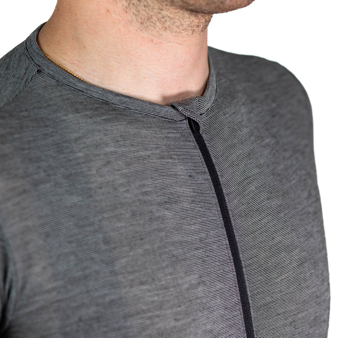 Summer Wool Short Sleeve Cycling Jersey - Greystone - Pinebury