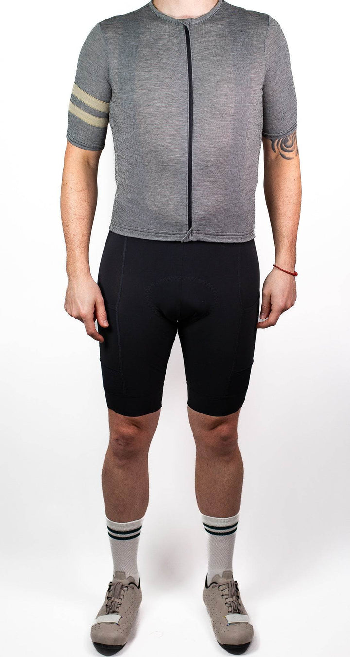 Summer Wool Short Sleeve Cycling Jersey - Greystone - Pinebury