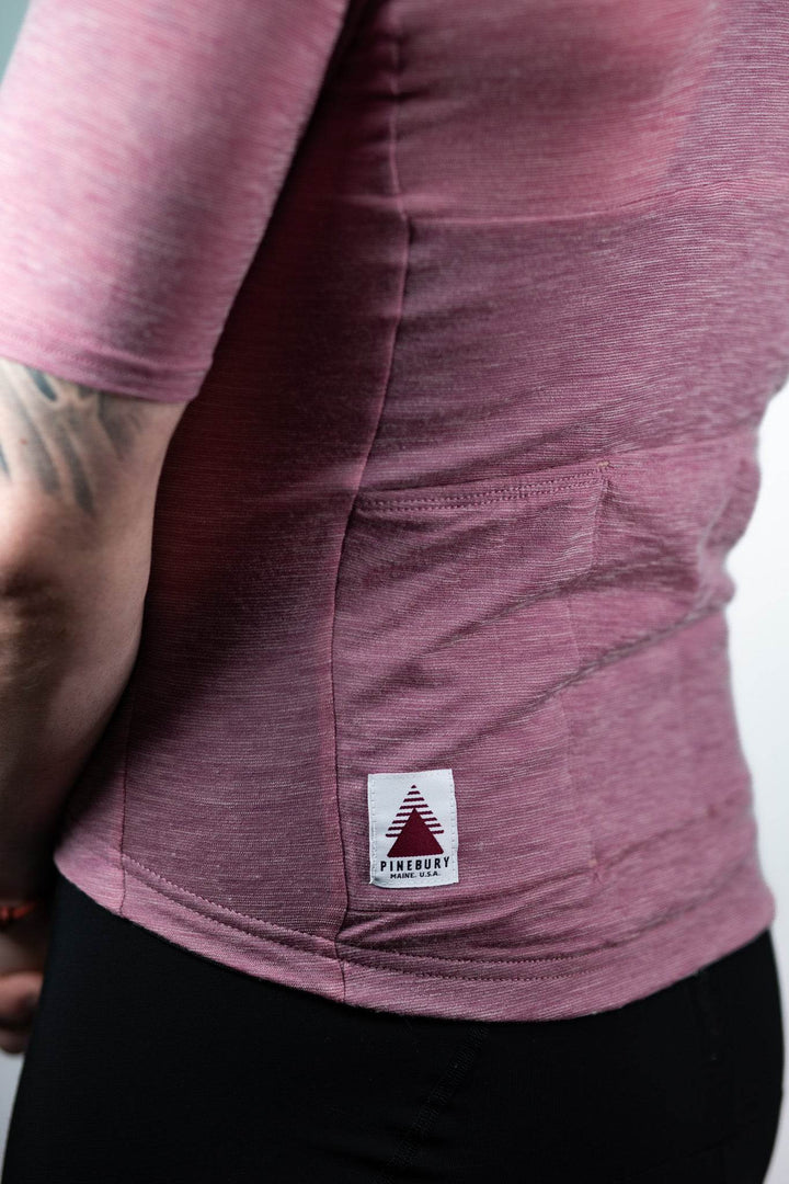 Summer Wool Short Sleeve Cycling Jersey - Rose - Pinebury