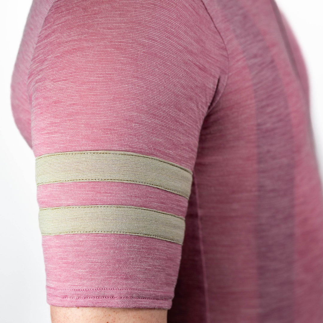 Summer Wool Short Sleeve Cycling Jersey - Rose - Pinebury