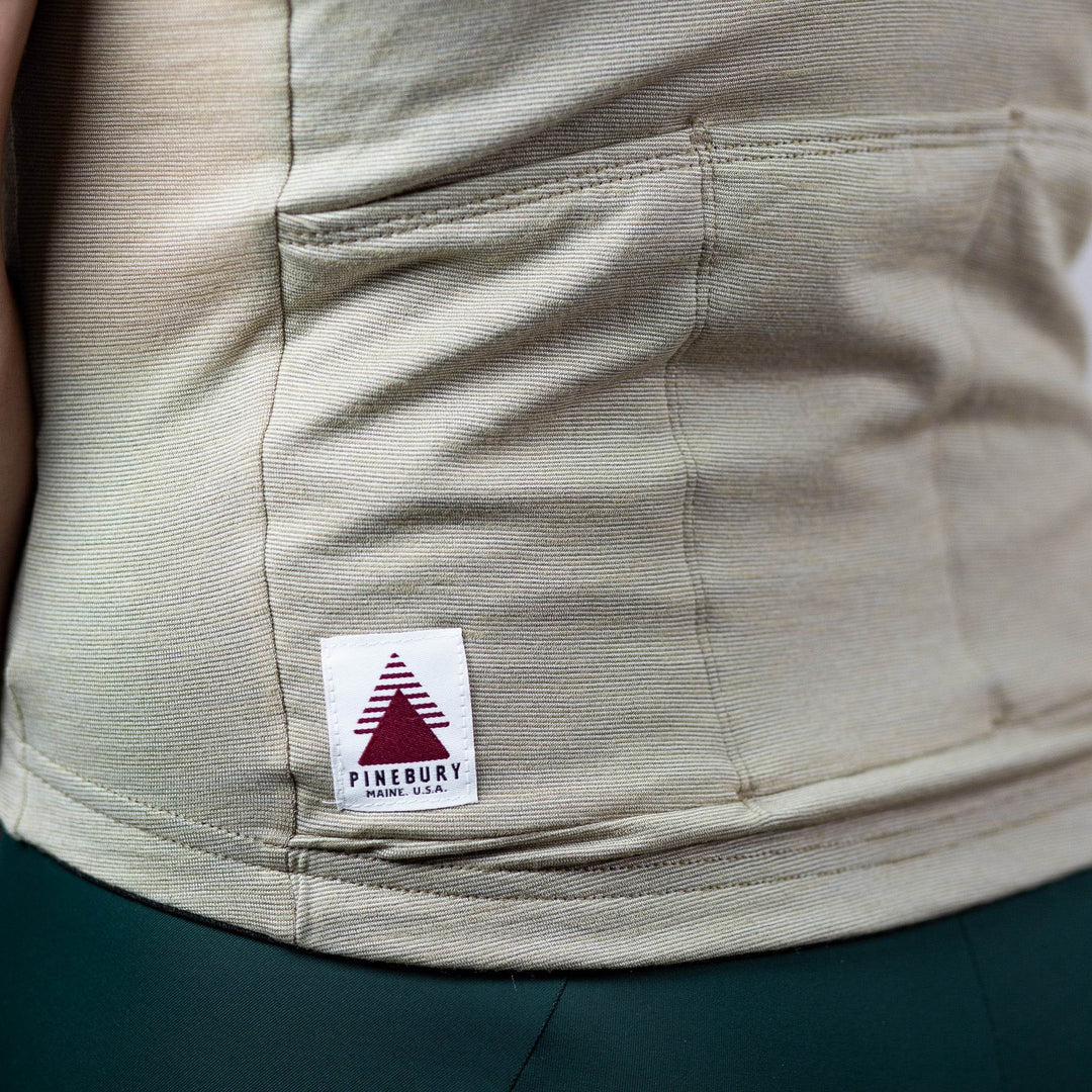 Summer Wool Short Sleeve Cycling Jersey - Khaki - Pinebury