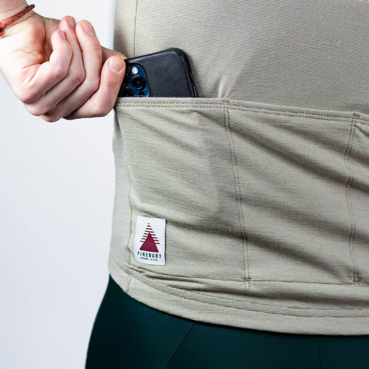 Summer Wool Short Sleeve Cycling Jersey - Khaki - Pinebury