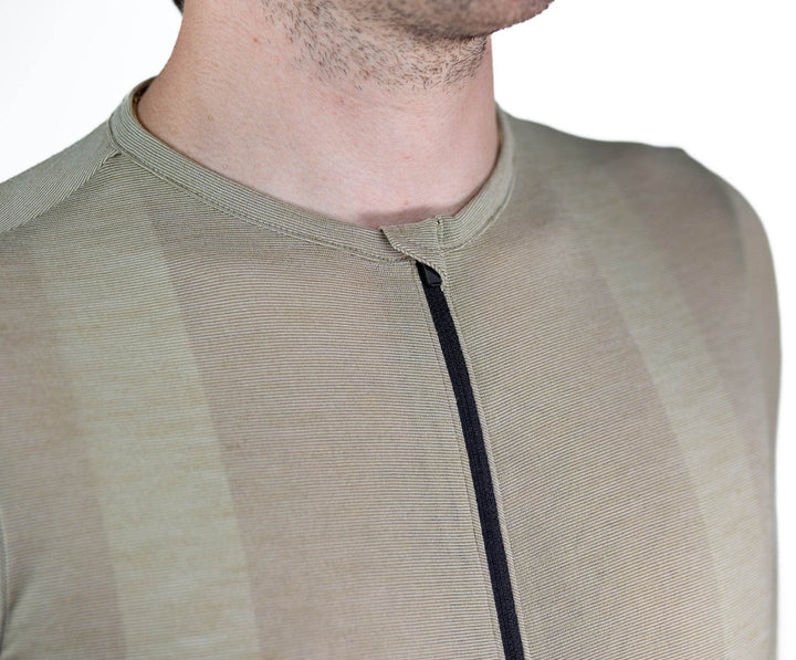 Summer Wool Short Sleeve Cycling Jersey - Khaki - Pinebury