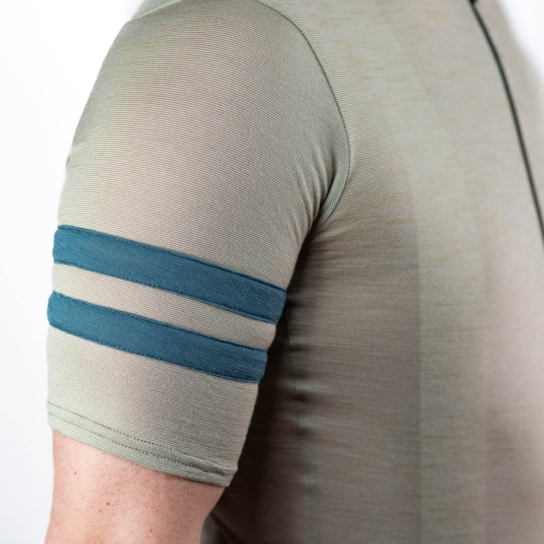 Summer Wool Short Sleeve Cycling Jersey - Khaki - Pinebury