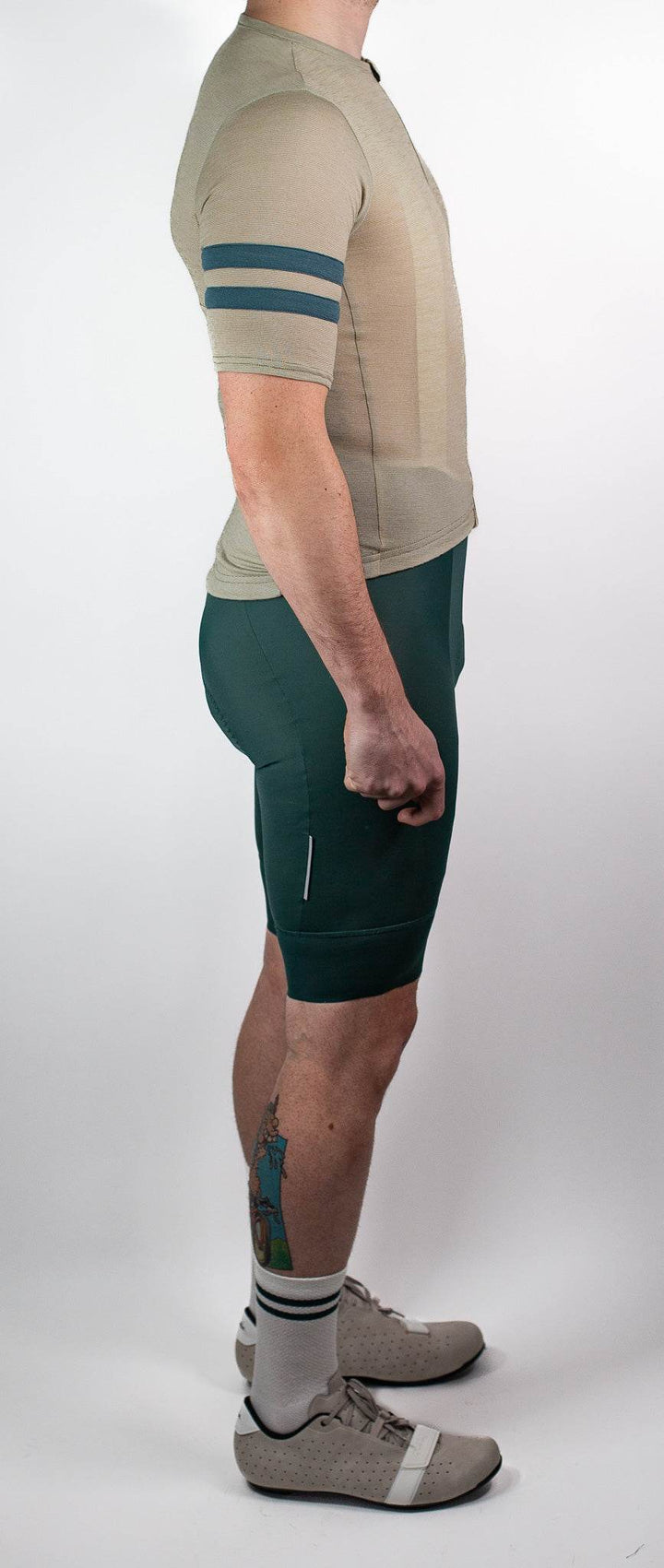 Summer Wool Short Sleeve Cycling Jersey - Khaki - Pinebury