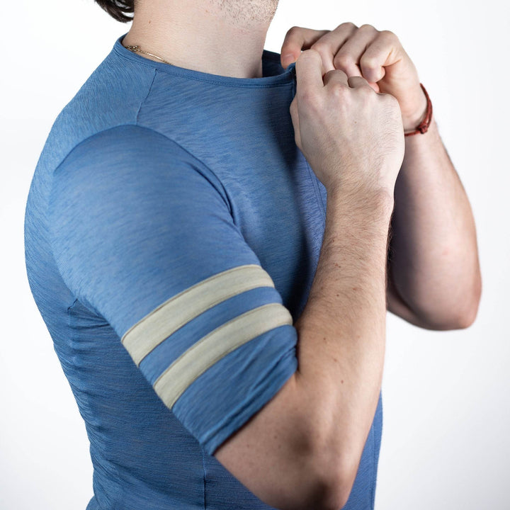 Summer Wool Short Sleeve Cycling Jersey - Faded Blue - Pinebury