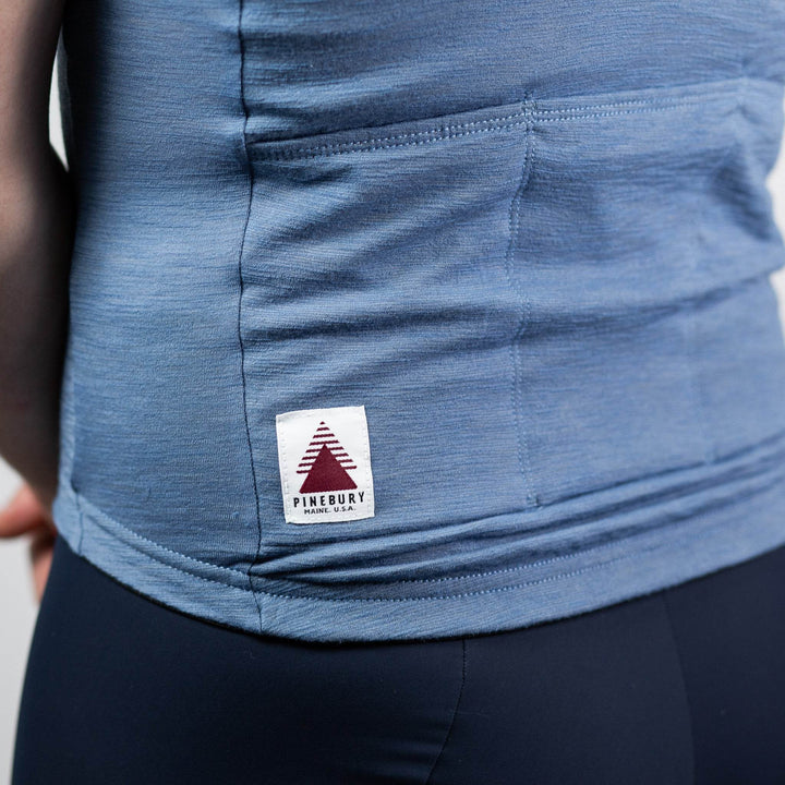Summer Wool Short Sleeve Cycling Jersey - Faded Blue - Pinebury