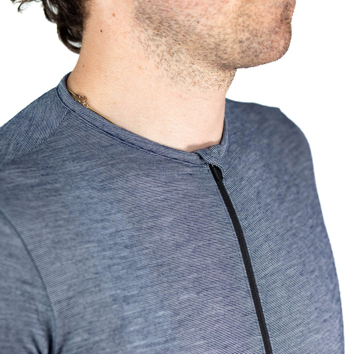 Summer Wool Short Sleeve Cycling Jersey - Steel Blue - Pinebury