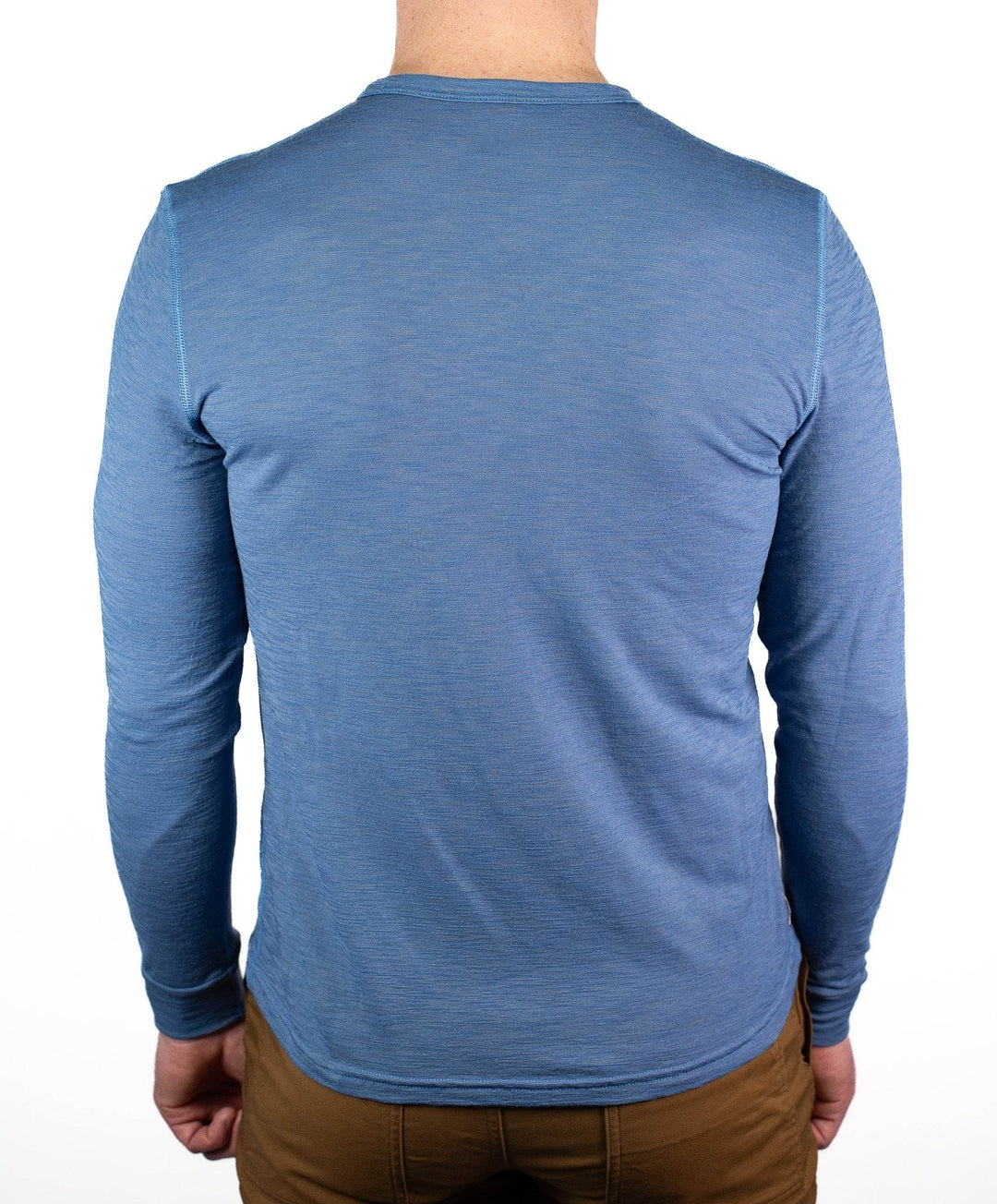 Summer Wool Long Sleeve Merino Wool Tee - Faded Blue - Pinebury