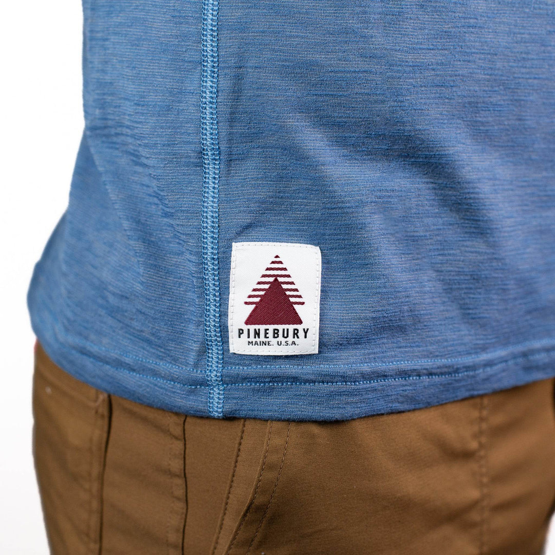 Summer Wool Short Sleeve Merino Wool Pocket Tee - Faded Blue - Pinebury