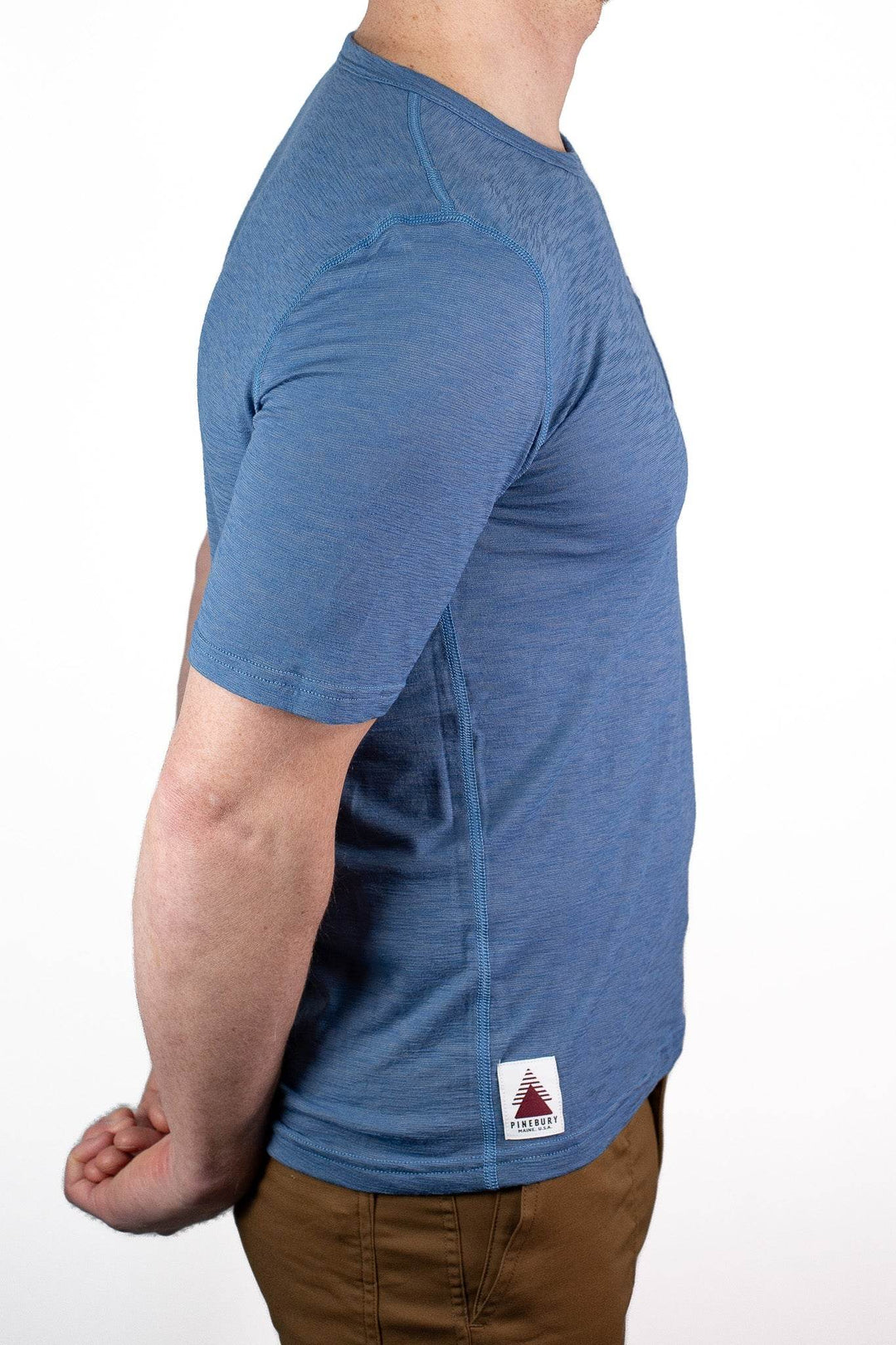 Summer Wool Short Sleeve Merino Wool Tee - Faded Blue - Pinebury