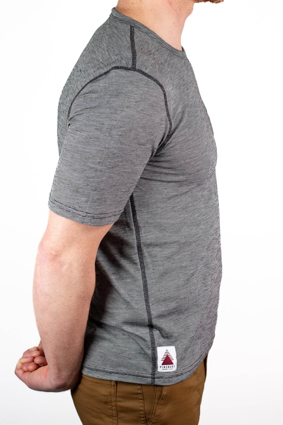 Summer Wool Short Sleeve Merino Wool Pocket Tee - Gray Stone - Pinebury