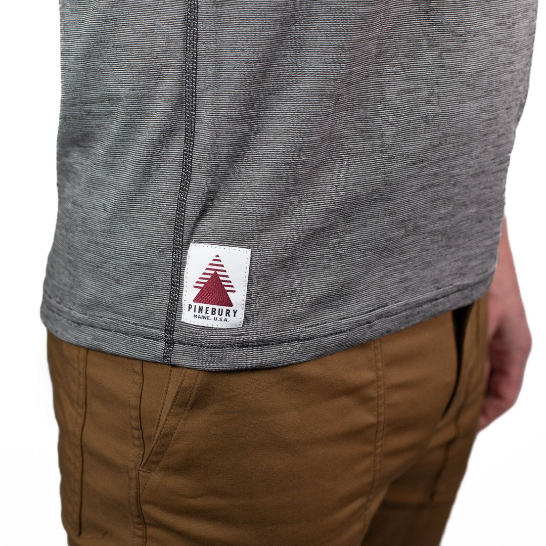 Summer Wool Short Sleeve Merino Wool Pocket Tee - Gray Stone - Pinebury