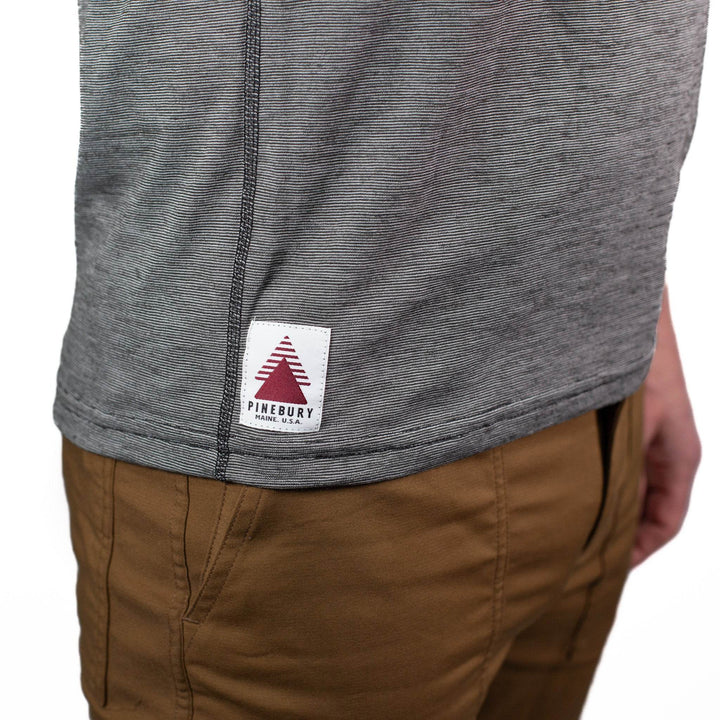 Summer Wool Short Sleeve Merino Wool Pocket Tee - Gray Stone - Pinebury