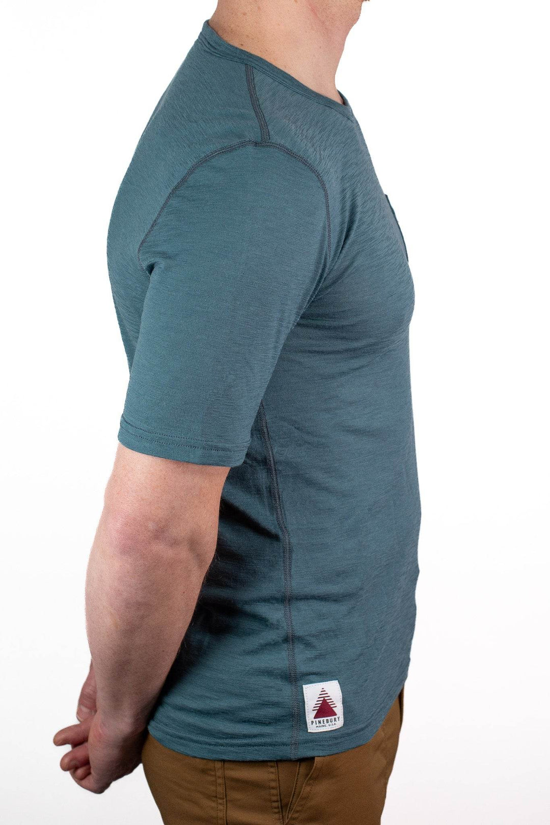 Summer Wool Short Sleeve Merino Wool Tee - Silver Pine - Pinebury