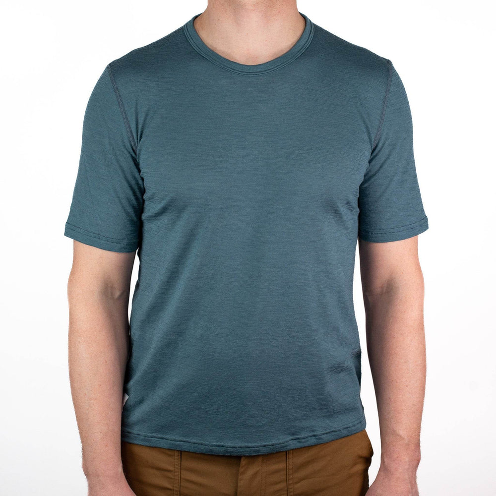 Summer Wool Short Sleeve Merino Wool Tee - Silver Pine - Pinebury