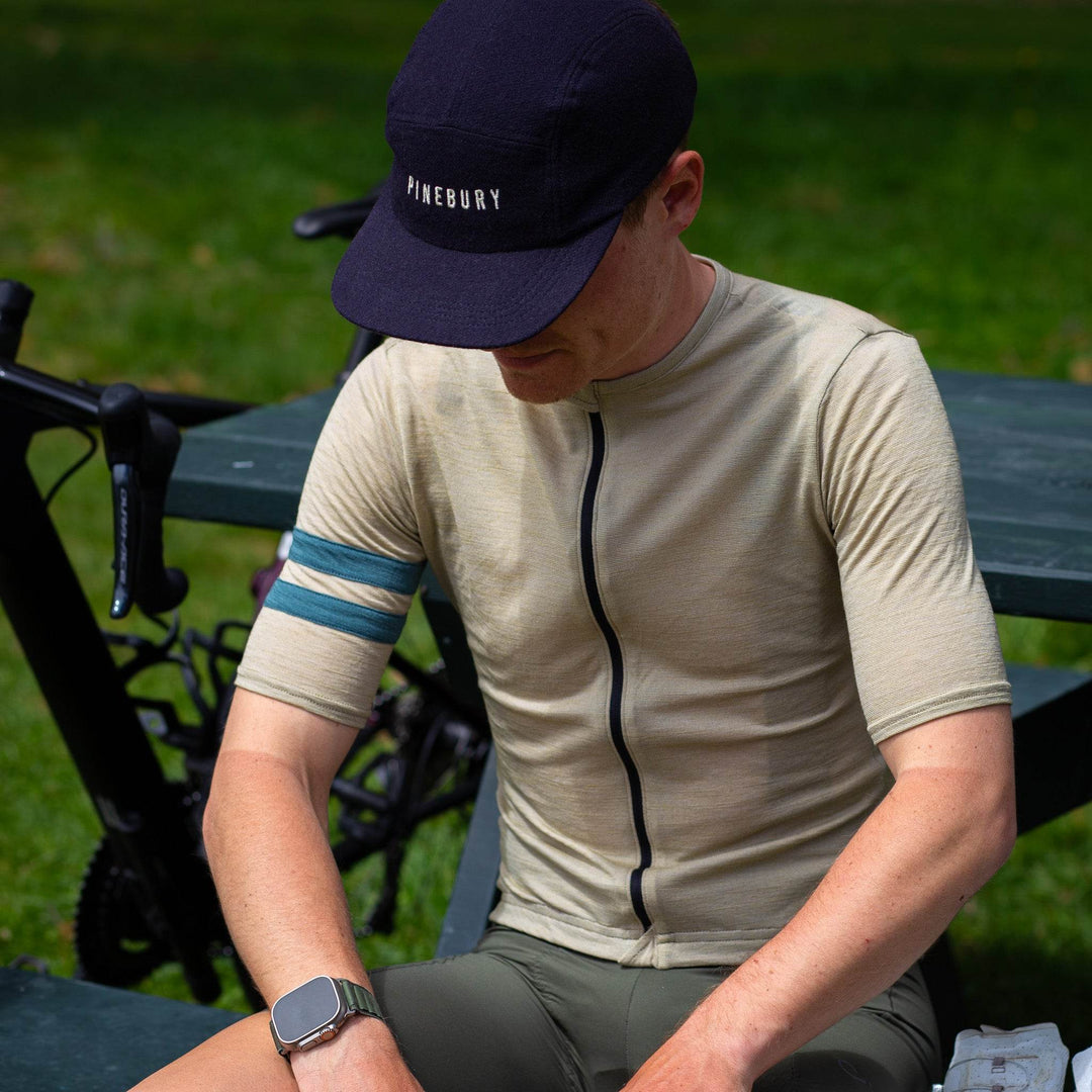 Summer Wool Short Sleeve Cycling Jersey - Khaki - Pinebury