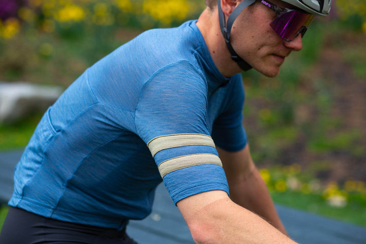 Summer Wool Short Sleeve Cycling Jersey - Faded Blue - Pinebury