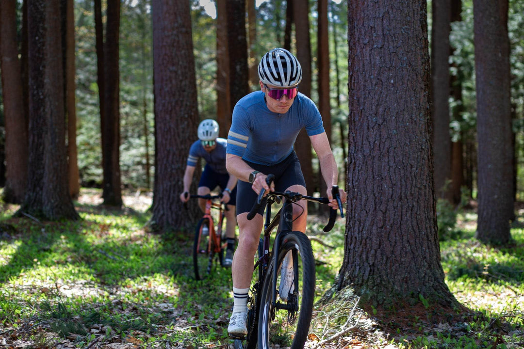 Summer Wool Short Sleeve Cycling Jersey - Faded Blue - Pinebury