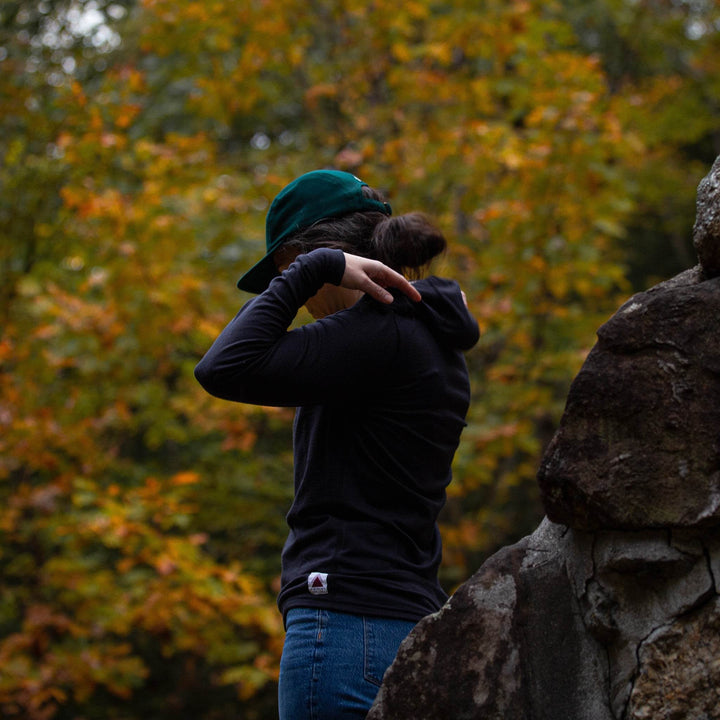 All Season Merino Wool Hoodie - Black - Pinebury