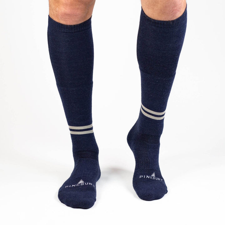 Mountain Merino Wool Sock Knee High - Navy - Pinebury