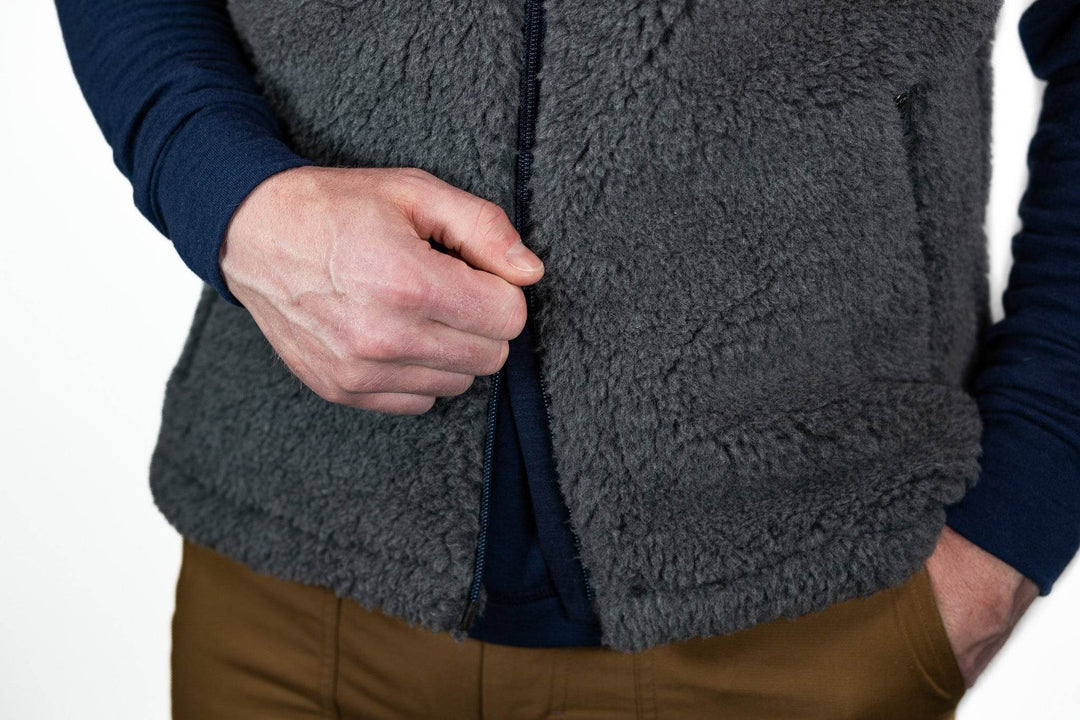 The Merino Wool Lodge Vest - Charcoal - Pinebury