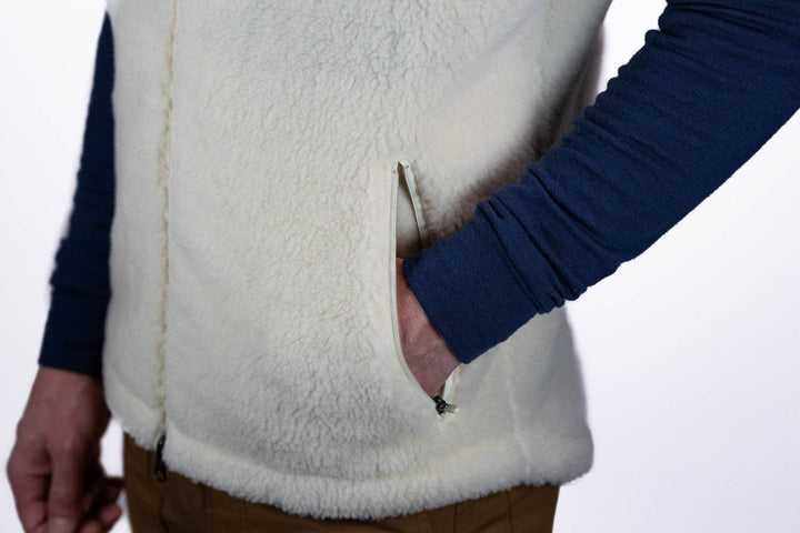 The Merino Wool Lodge Vest - Natural - Pinebury