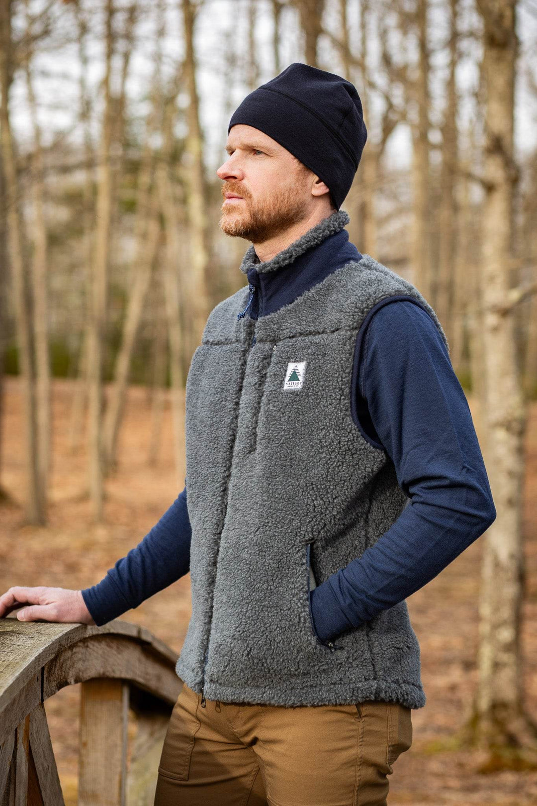The Merino Wool Lodge Vest - Charcoal - Pinebury