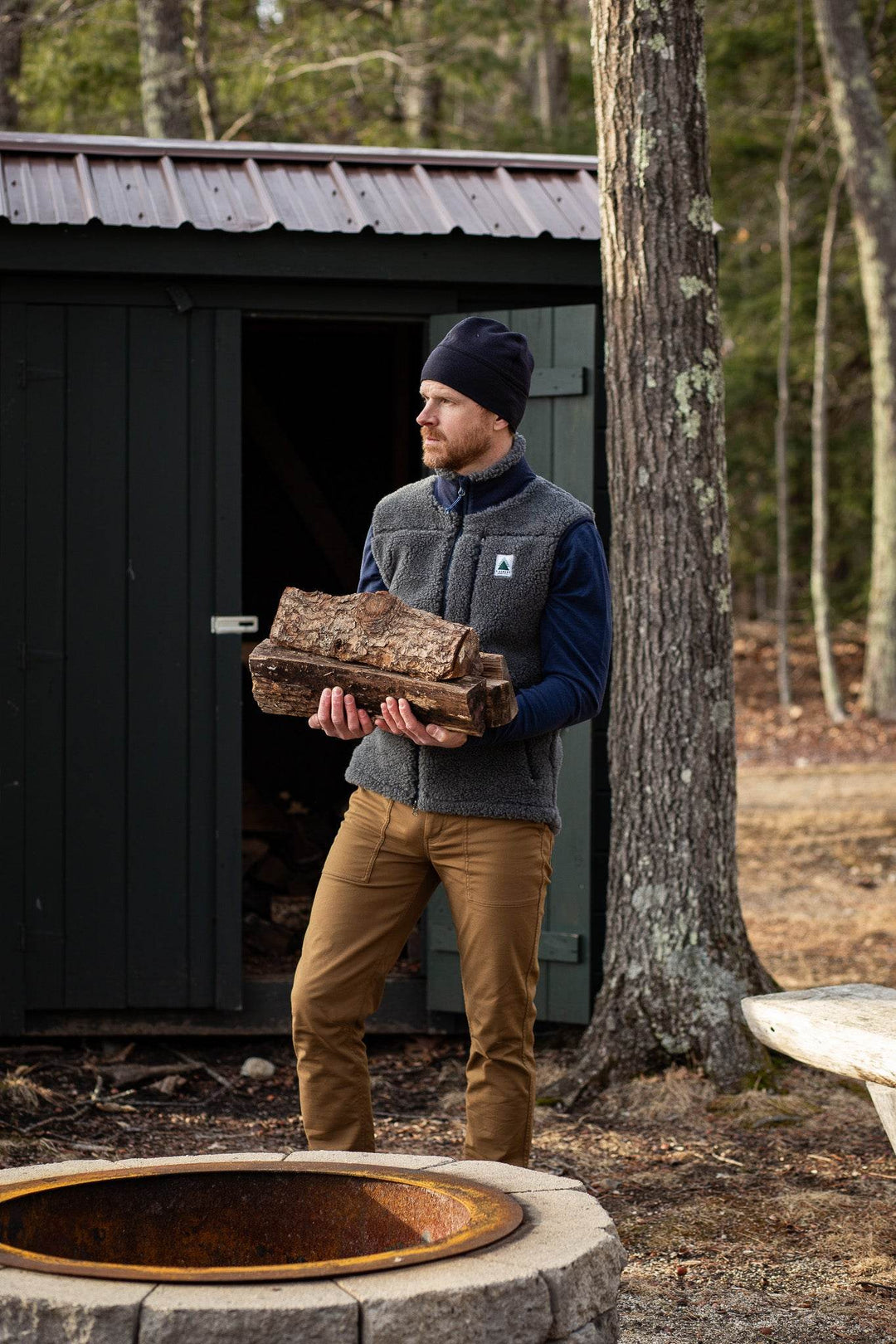 The Merino Wool Lodge Vest - Charcoal - Pinebury