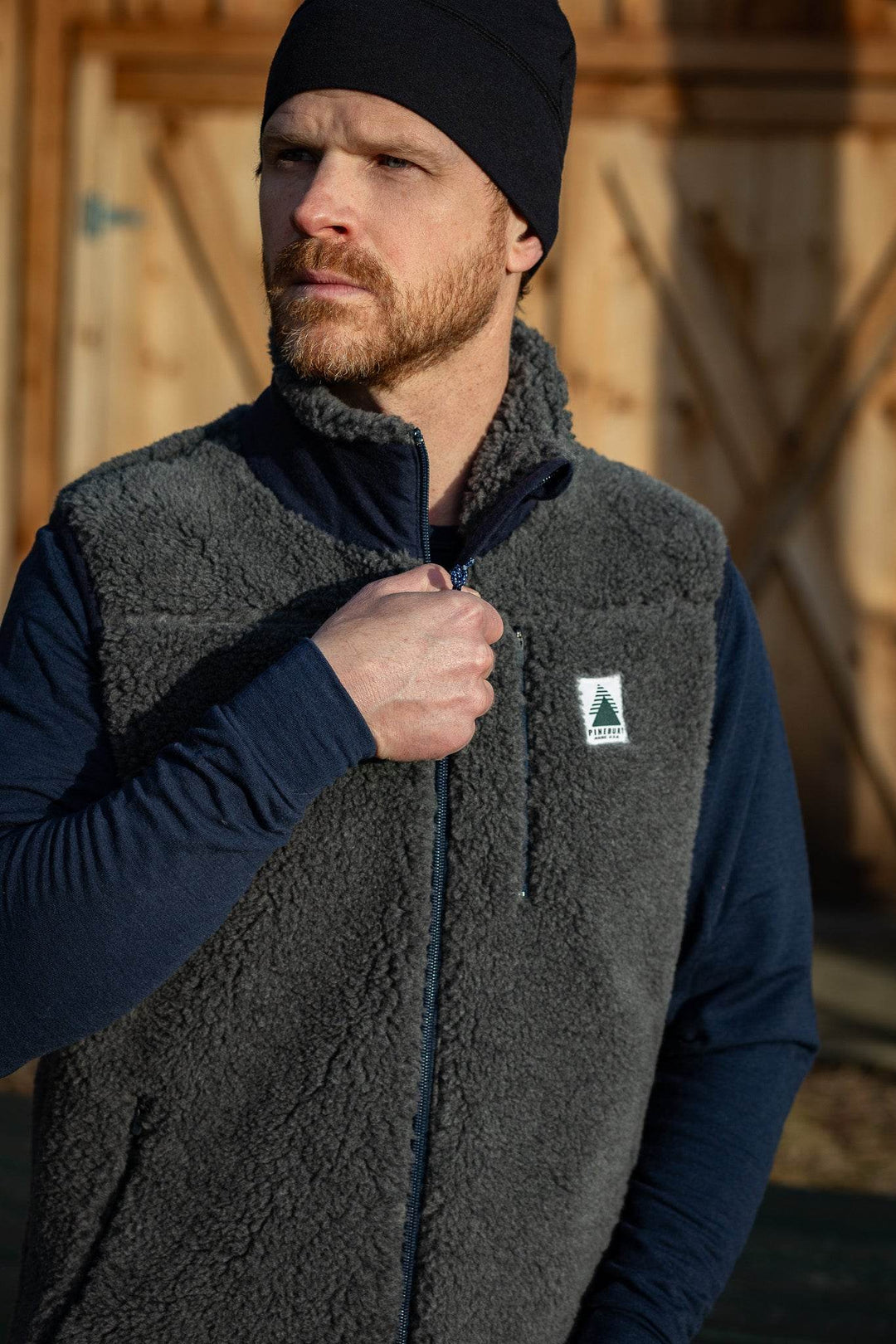 The Merino Wool Lodge Vest - Charcoal - Pinebury