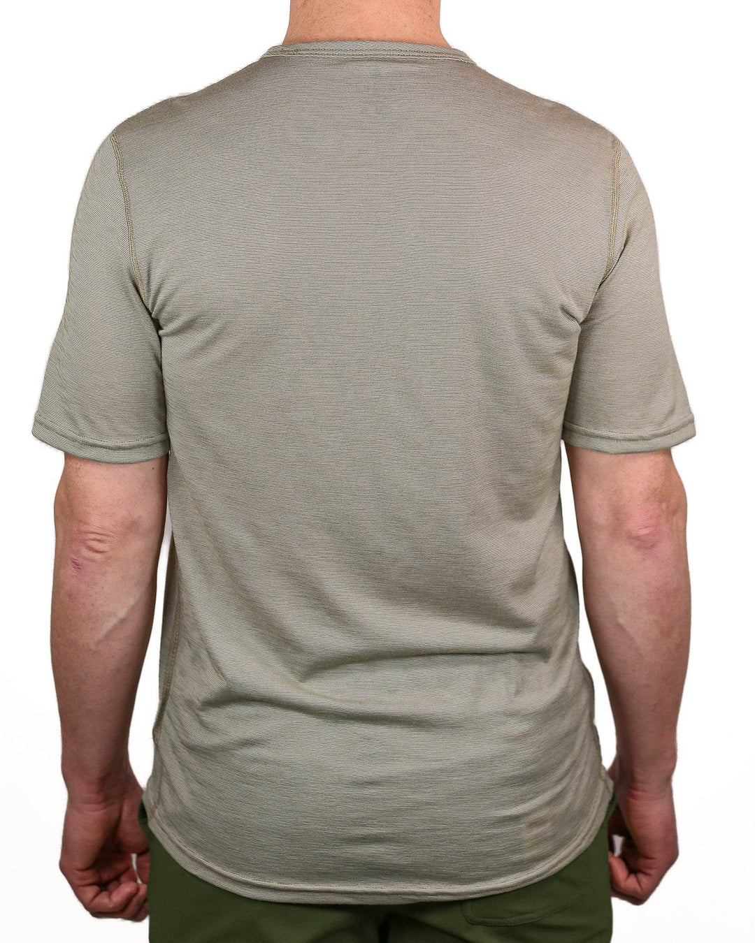 Summer Wool Short Sleeve Merino Wool Pocket Tee - Khaki - Pinebury