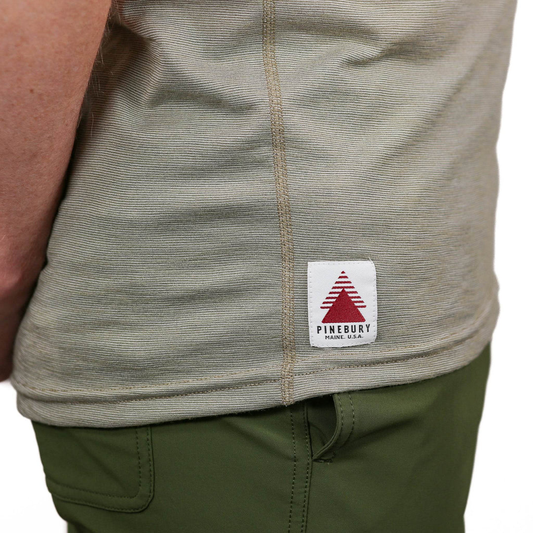 Summer Wool Short Sleeve Merino Wool Pocket Tee - Khaki - Pinebury