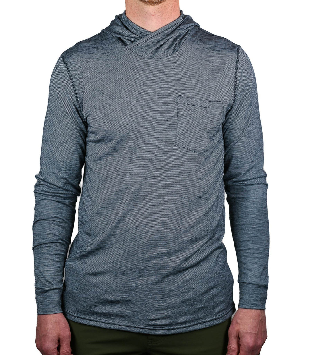 Summer Wool Hoodie Sun Shirt - Steel Blue - Pinebury