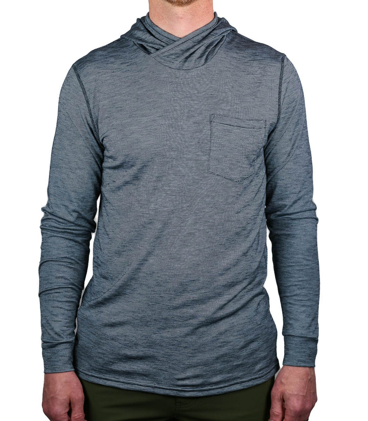 Summer Wool Hoodie Sun Shirt - Steel Blue - Pinebury
