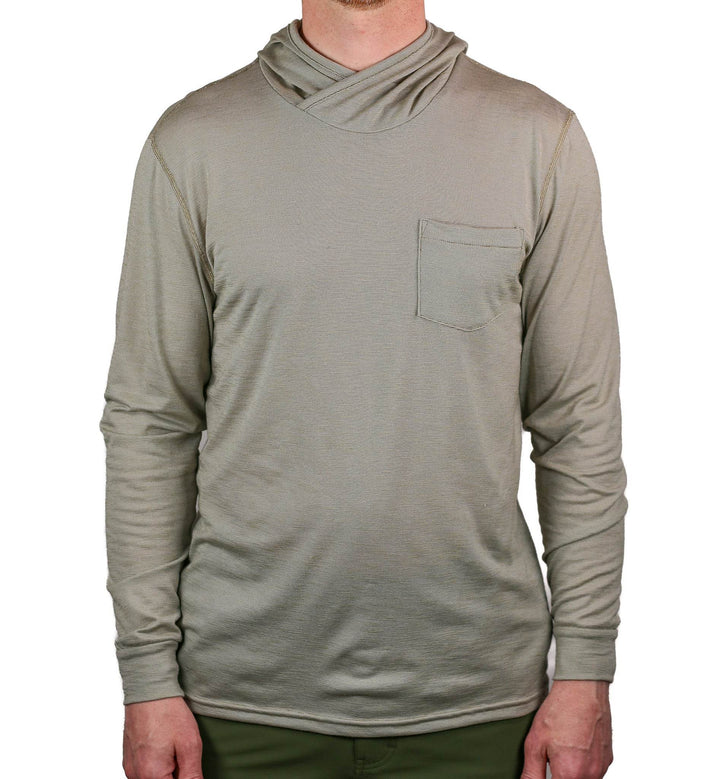 Summer Wool Hoodie Sun Shirt - Khaki - Pinebury