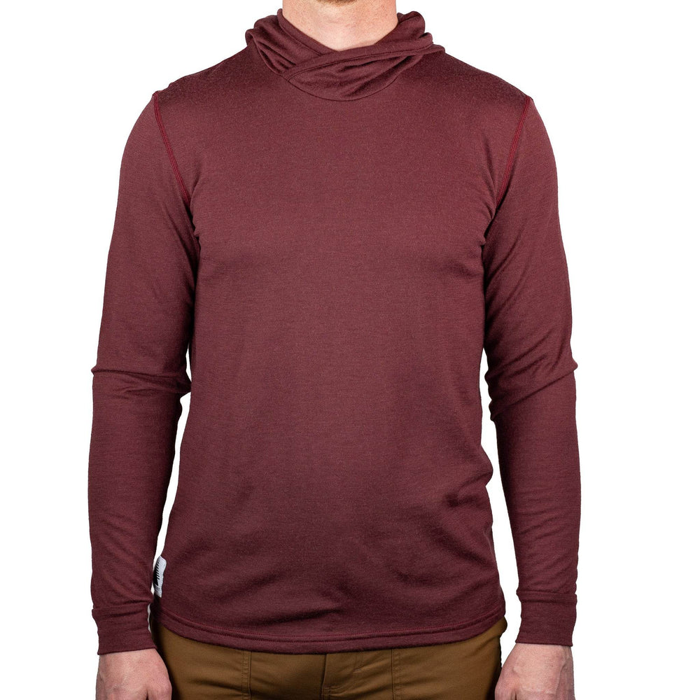All Season Merino Wool Hoodie - Brick Red - Pinebury