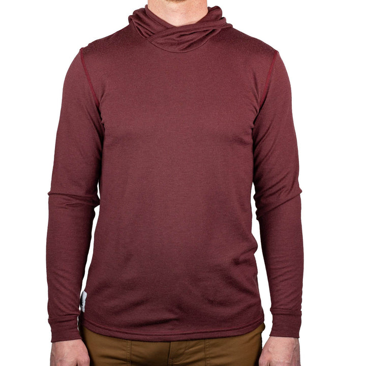 All Season Merino Wool Hoodie - Brick Red - Pinebury
