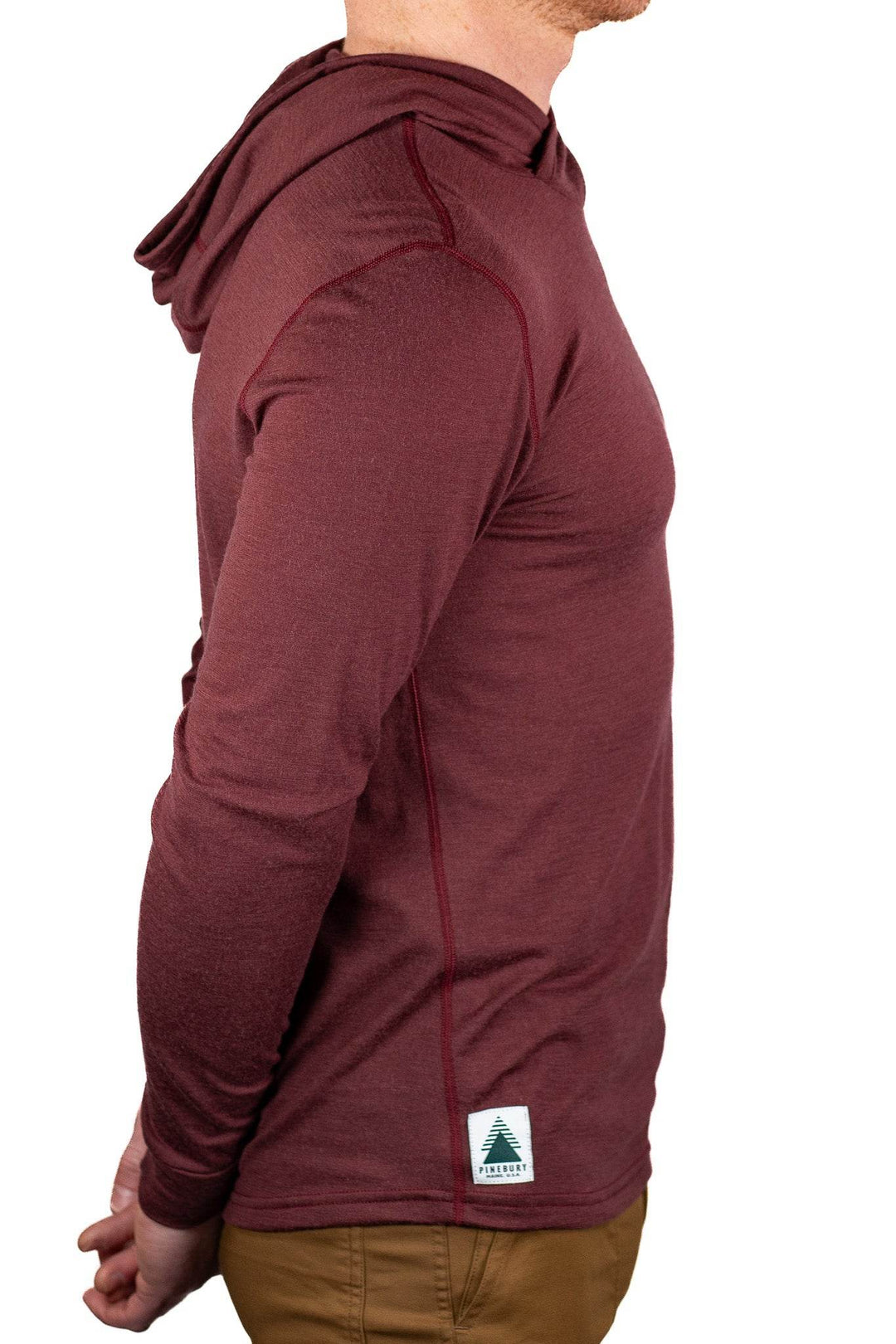 All Season Merino Wool Hoodie - Brick Red - Pinebury