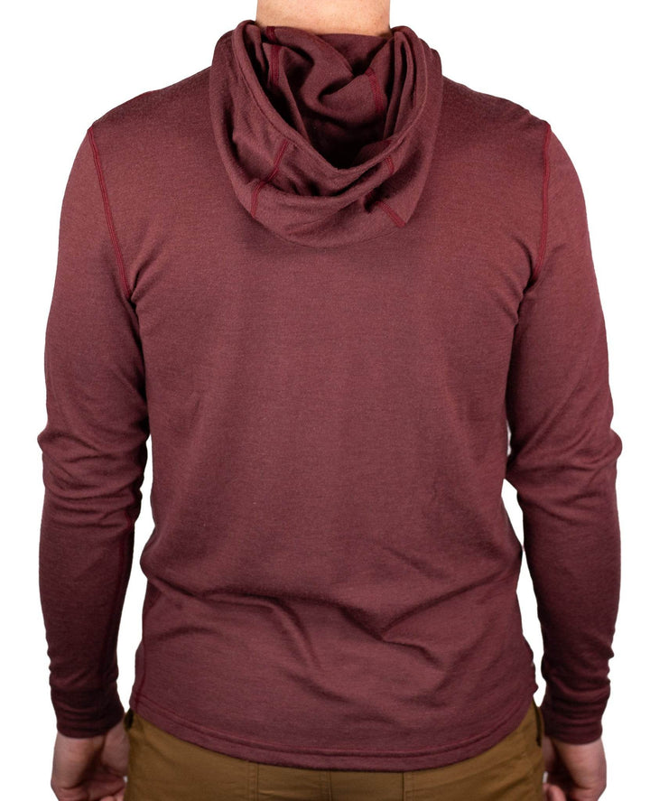 All Season Merino Wool Hoodie - Brick Red - Pinebury